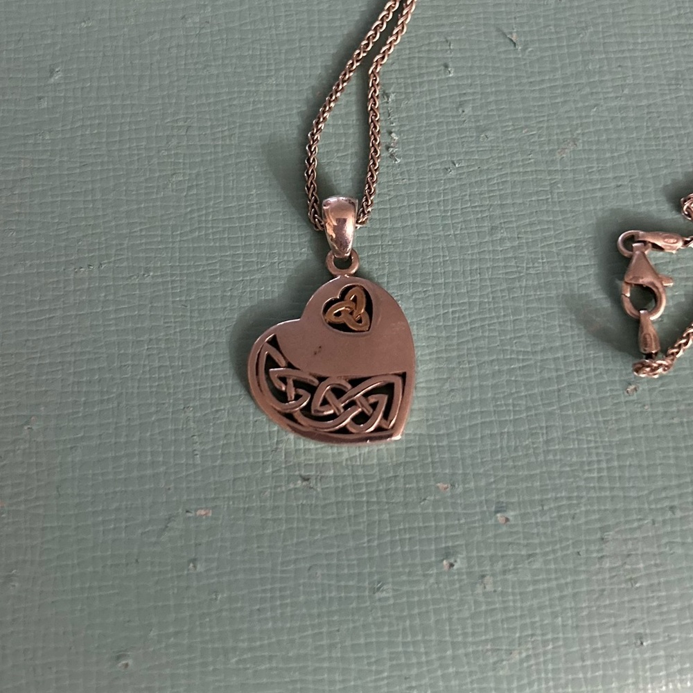 Celtic Heart Silver Necklace